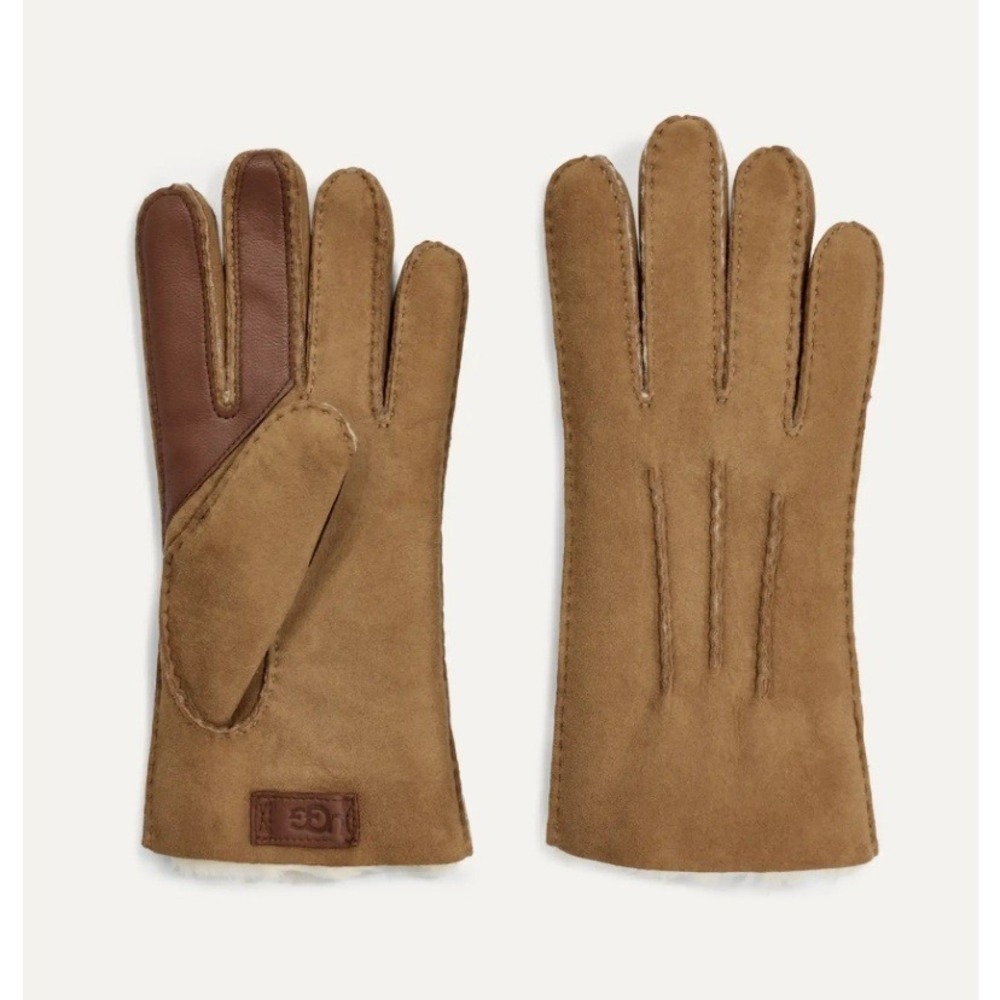 UGG Men's Chestnut Contrast‎ Sheepskin Tech Gloves Touchscreen NWT Size L